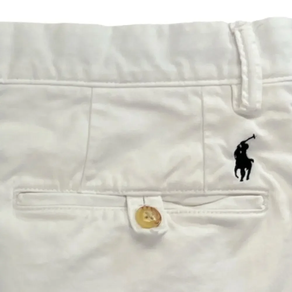 Polo Ralph Lauren Chino Shorts Mens 35 White Stretch Cotton Twill